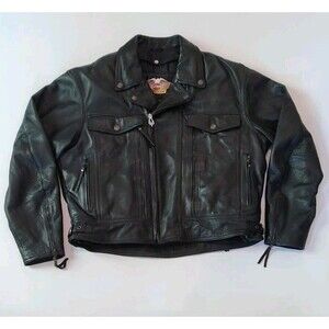 Harley Davidson American Legend Leather Vented Motorcycle Biker Jacket Men XL